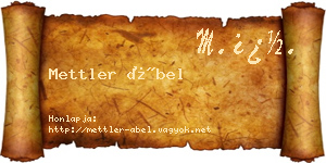 Mettler Ábel névjegykártya